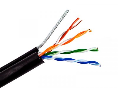 Optimus U5e-4x2x0.5 Cu (OUT) с тросом Кабель витая пара cat5e для видеонаблюдения